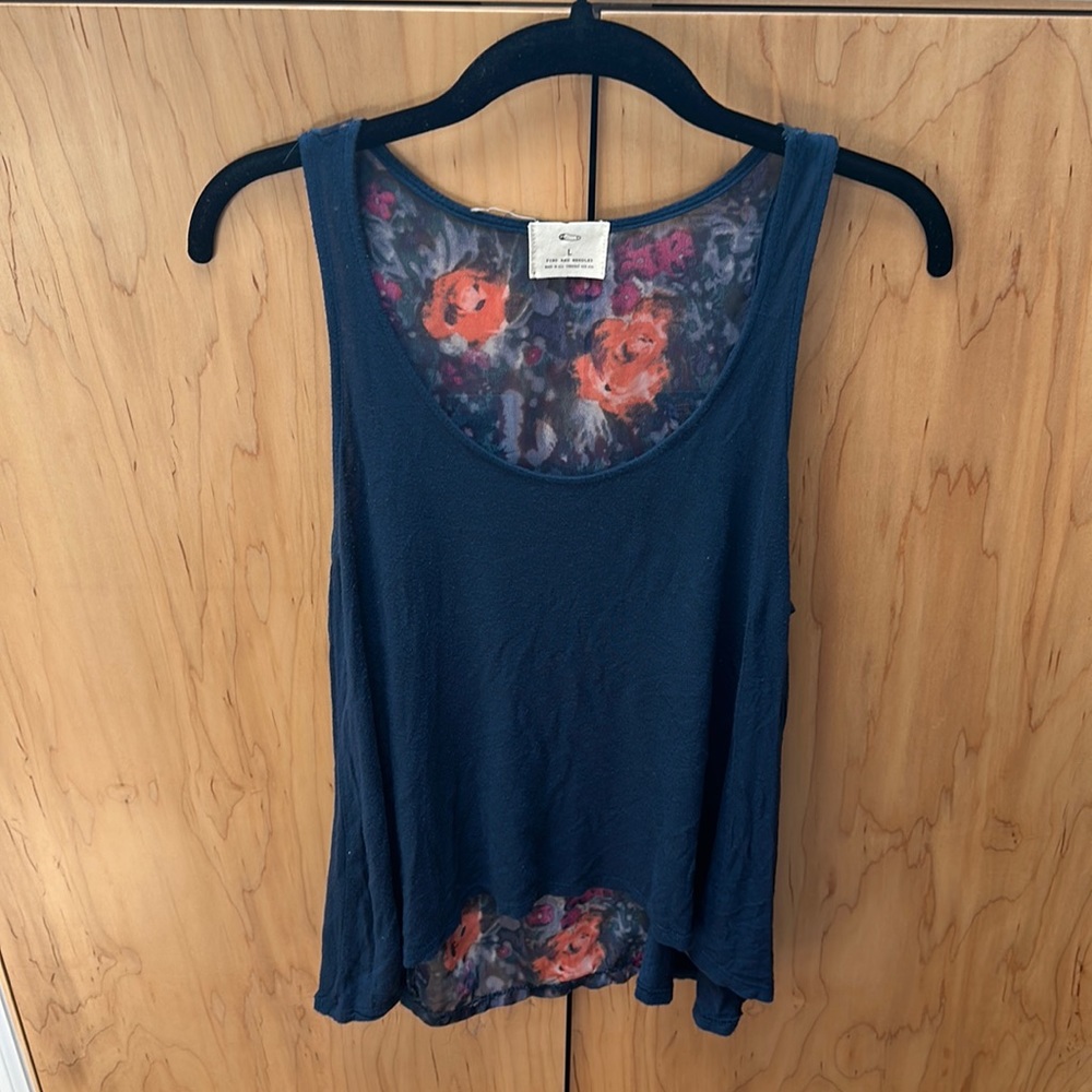 Pins & Needles Navy Floral Tank Top